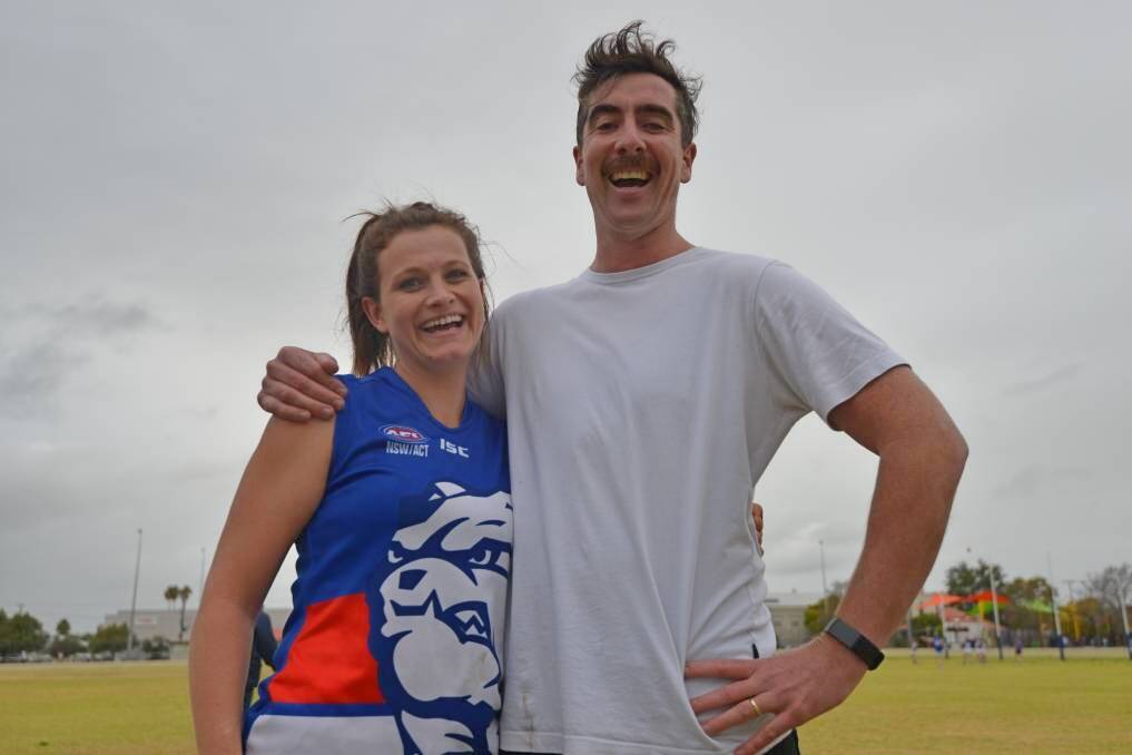 A TEAM: Proudfoot and fellow Bulldogs women co-coach Louise Kestles.