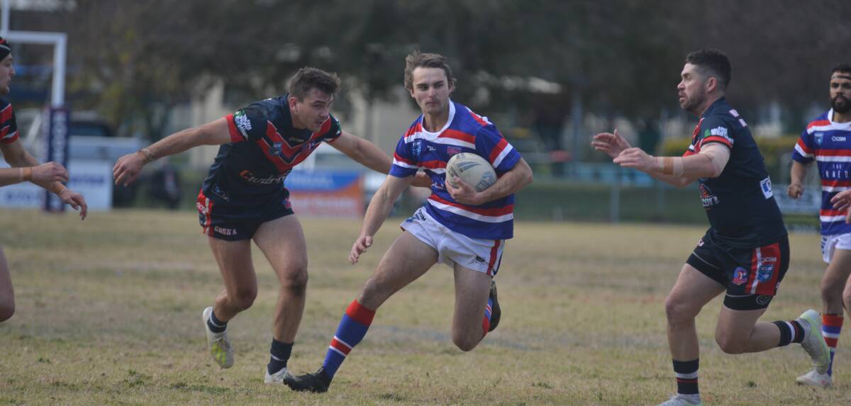 DEAD EVEN: Nic Altmann has crossed in a 32-32 draw with Moree. 