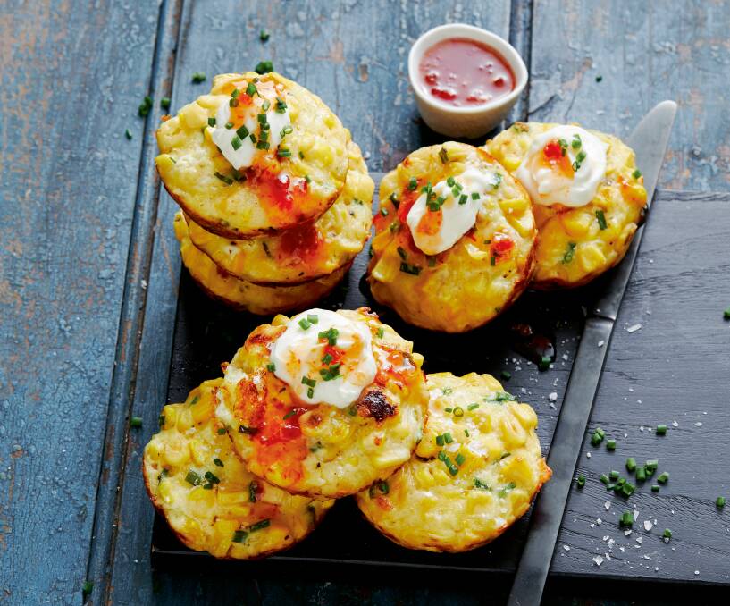 Cheesy corn fritters. Picture: Supplied