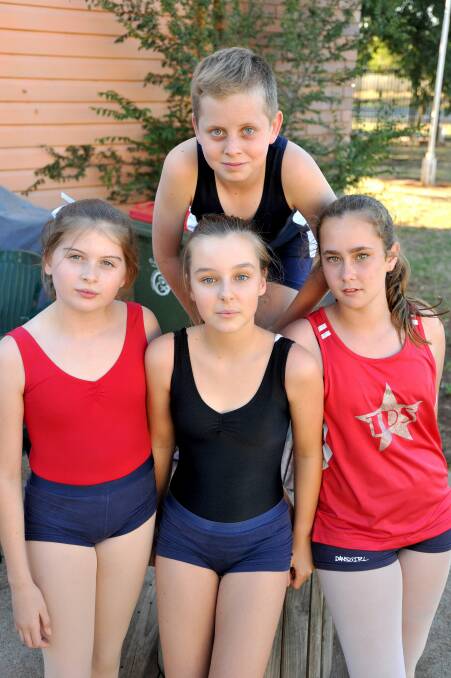 Ready to dance: Toby Bartlett, Charlotte Bedggood, Emma McCulloch and Josie Gallagher.