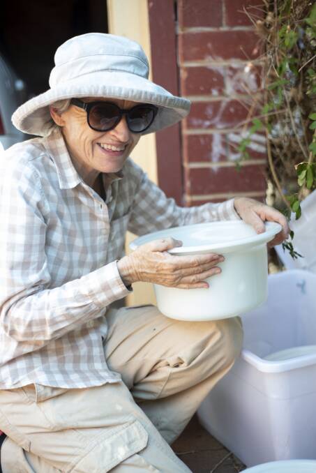 Wildlife initiative: Koala carer Martine Moran with a slow cooker insert perfect for use as a koala water container.