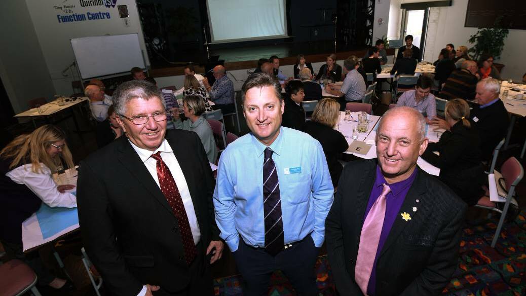 IN TALKS: Tamworth mayor Col Murray, Gunnedah mayor Jamie Chaffey and Liverpool Plains Shire Council mayor Andrew Hope at the REDS workshop in August last year. Photo: Gareth Gardner