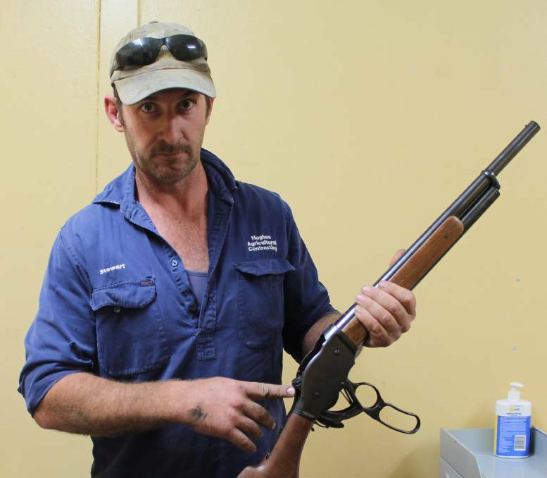 GUN CONTROL: Mallowa farmer Stewart Hughes supports a lift on the Adler shotgun ban but believes the weapon should be heavily classified.