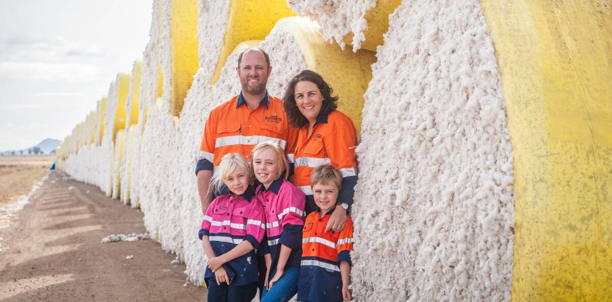 NEW LOOK: Carroll Cotton Co owners Scott and Trudy Davies, with their children, are looking to undertake a major upgrade project. Photo: Kate Oram