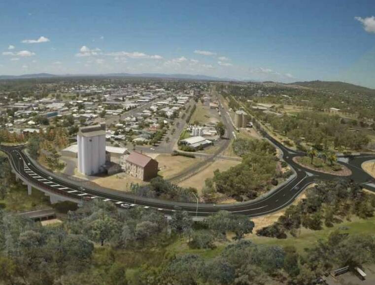 DESIGN RELEASED: An artist's impression of what Gunnedah's new road-over-rail bridge will look like. Picture: RMS
