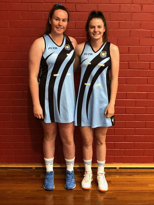 FOCUSED: Lizzie Chard and Emily Burton took part in the Netball NSW selection trials for the 2019 National Championships. 