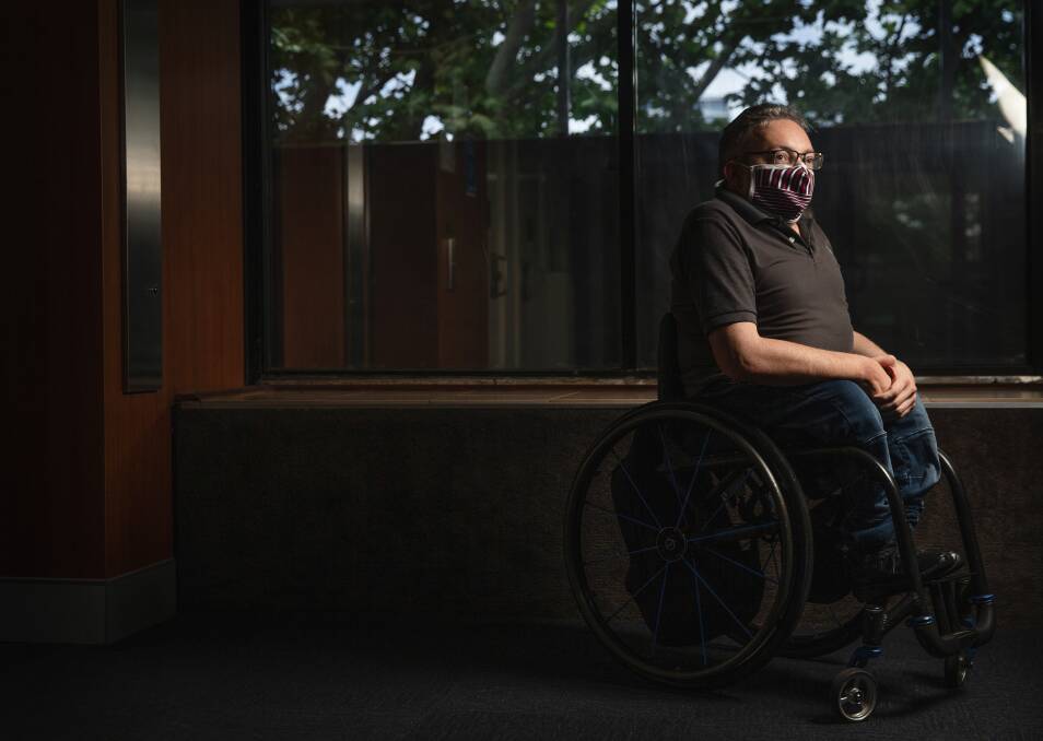 Let it rip?: David Belcher, a disability advocate, says the current 'living with COVID' strategy is letting vulnerable people down. Picture: MARINA NEIL