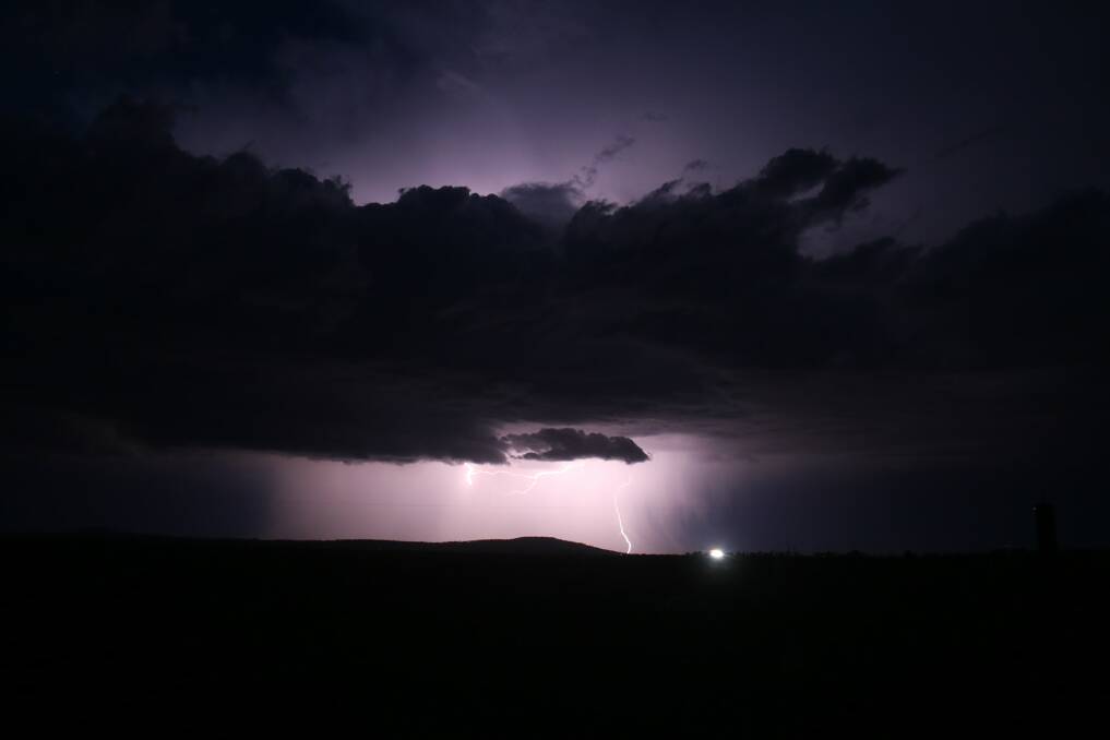 ADRENALINE: Rob Balint is one of the region's avid storm chasers, and captured this shot of a lightning strike near Gunnedah on Wednesday night. Photo: Rob Balint