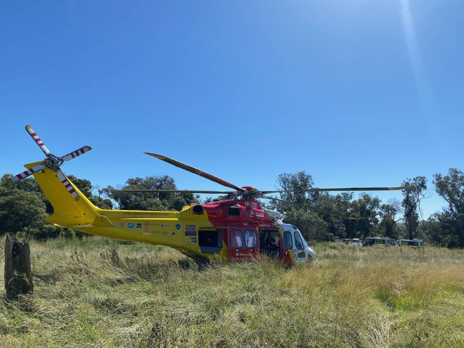 EMERGENCY: The Westpac helicopter was tasked to Upper Horton after a man fell from a horse on Monday. Photo: WRHS