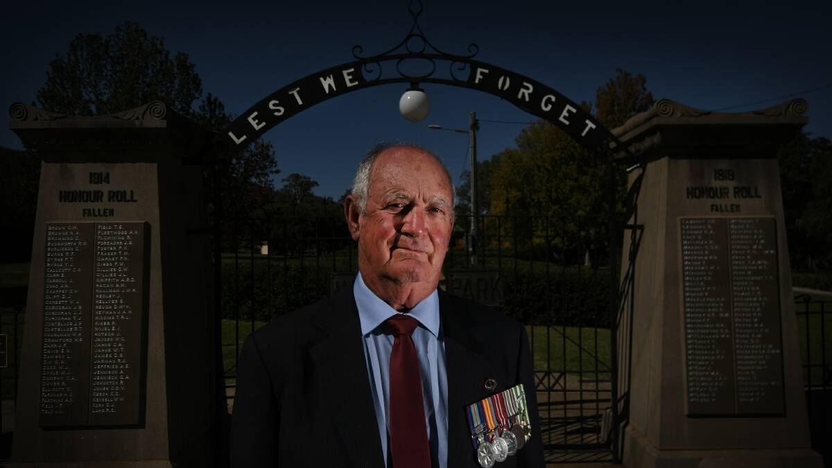 ANZAC HEROES: Geoff Maynes won't get to see his mates for Anzac Day, but he will stop to remember them, and the soliders that made the ultimate sacrifice. Photo: Gareth Gardner