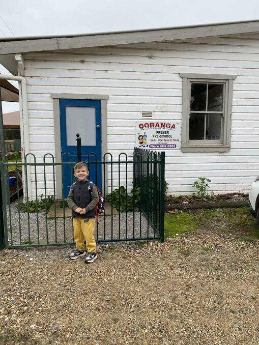 FUTURE UNKNOWN: Premer pre-school student Lachlan Campbell at the current location, McMaster Community Hall in Premer. Photo: Supplied