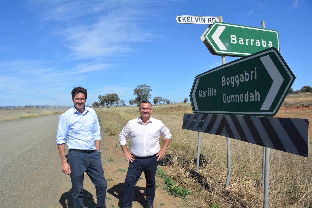 UNDERWAY: Tamworth MP Kevin Anderson and Deputy Premier John Barilaro announcing another tranche of state funding for the road. Photo: Jessica Worboys