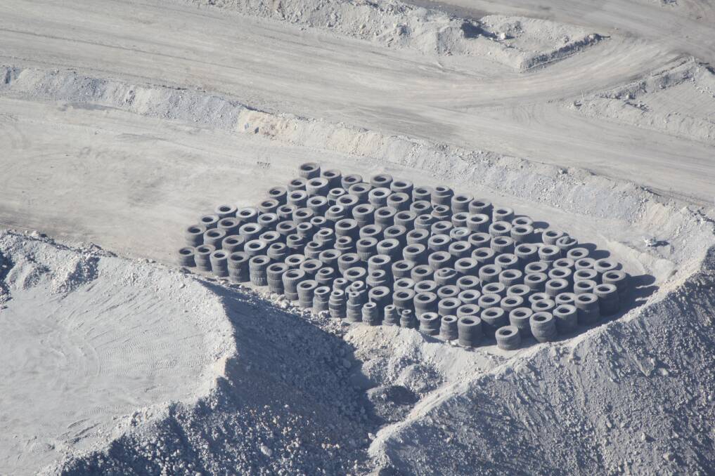 TYRE BURIAL: Whitehaven Coal said it would be too difficult to recycle waste tyres generated at its Maules Creek coal mine. Photo: North West Protection Advocacy 