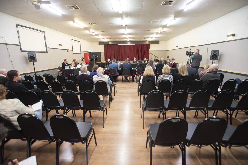 HEALTH CRISIS: A packed panel of witnesses gave evidence at a parlimentary inquiry hearing in Gunnedah on Wednesday, as the region's services went under the microscope. Photo: Peter Hardin