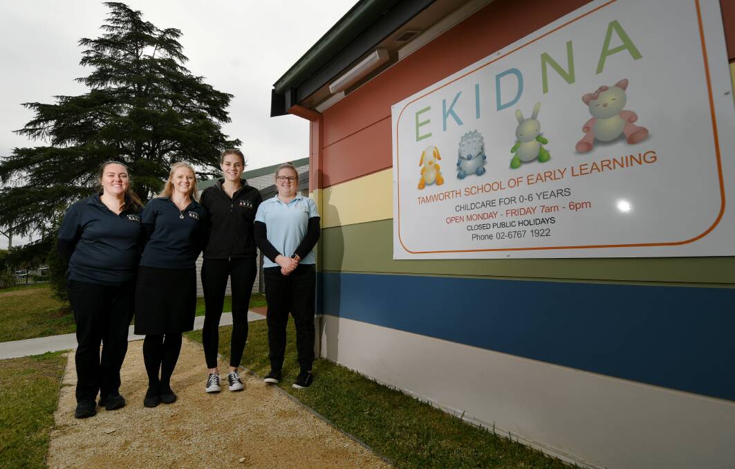 EXPANSION: Ekidna Tamworth School of Early Learning's Linda Gill, Jenny Todd, Bronte Chillingworth and Jess Rankins. Photo: Gareth Gardner 250621GGE01