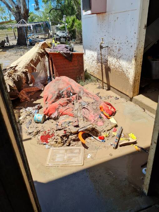 BIG MESS: Gunnedah local Katrina Logan was faced with a massive clean-up after floods hit her home. Photo: Supplied