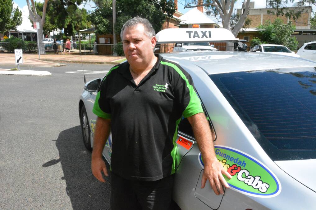 SERVICE AT RISK: Gunnedah Taxis and Cabs Services owner Jason Bush is worried about the potential hazards should his business be forced to cut more services. Photo: Jessica Worboys