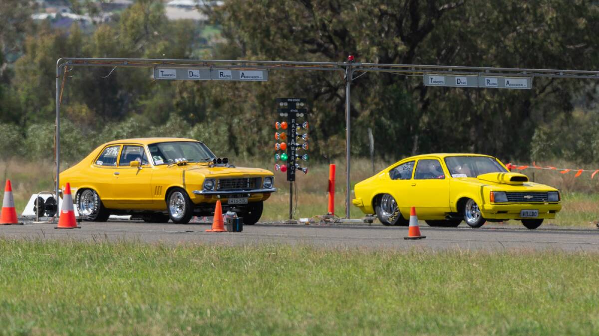 NEED FOR SPEED: Competitors lined up for Tamworth Drag Racing Association's last event at Gunnedah Airport in November. Photo: Supplied/ Lamby Shoots Photography 