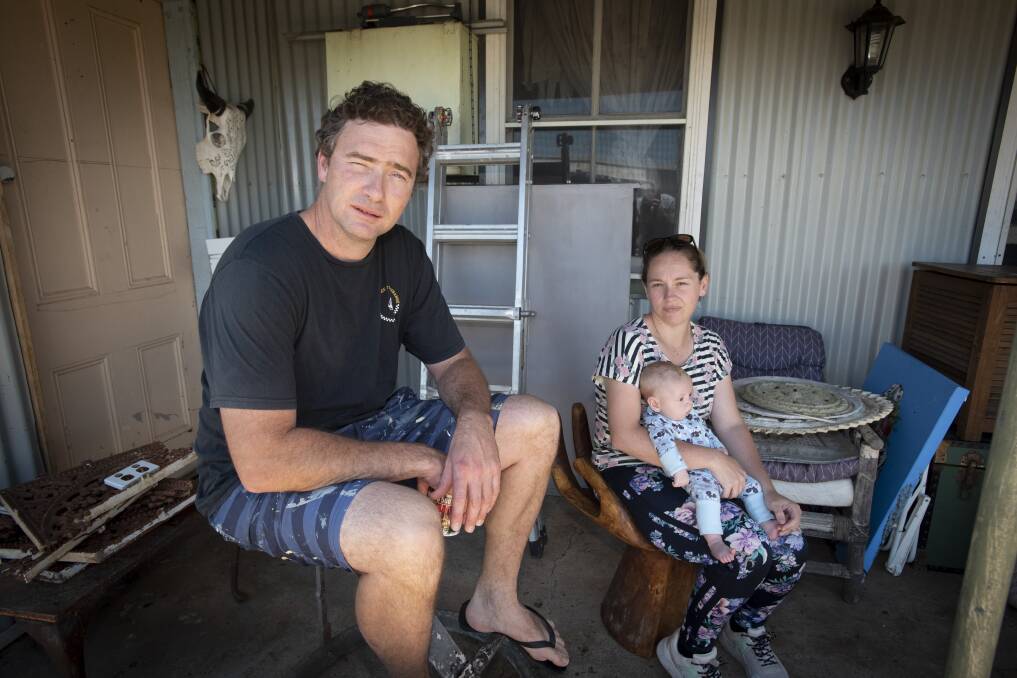NOT HAPPY: Dion Betts and Katrina Logan say the flood recovery and clean-up process in Gunnedah has been difficult. Photo: Peter Hardin