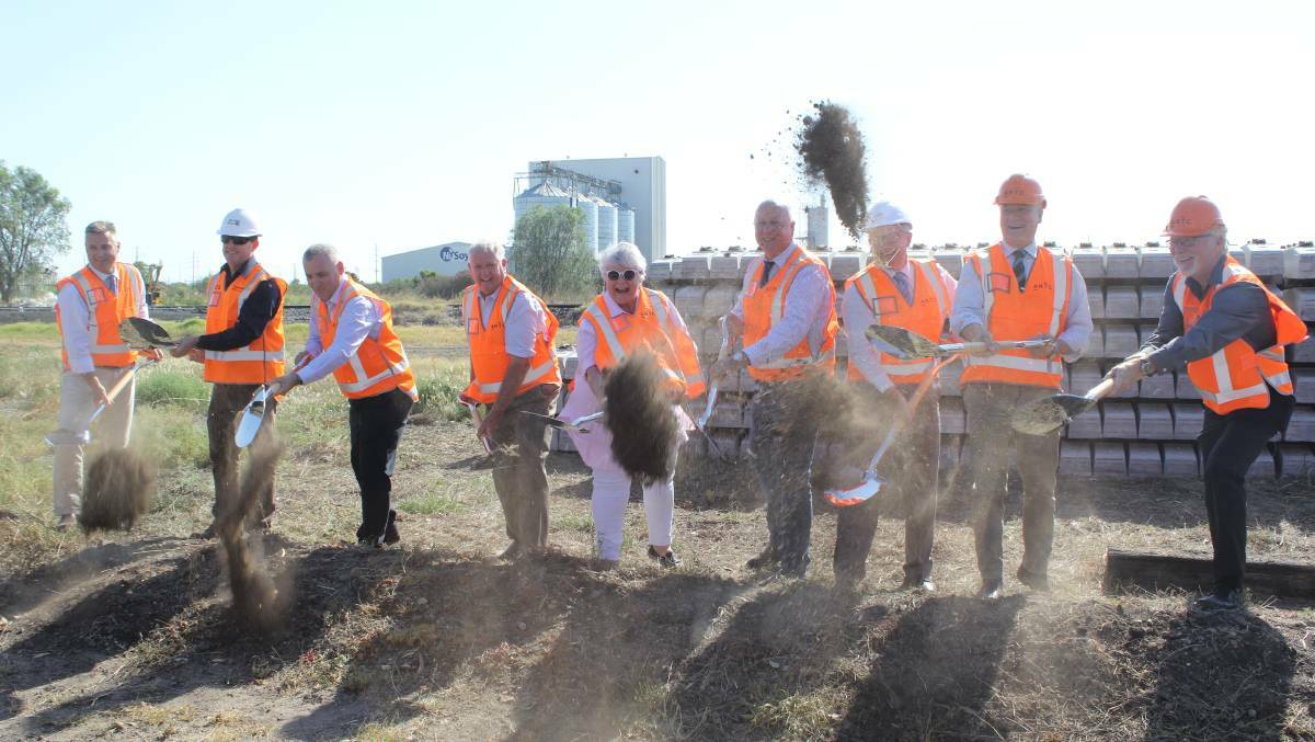 HISTORIC MOMENT: Construction officially began last month on the Narrabri to North Star section of Inland Rail with turning of the first sod. Photo: Sophie Harris 