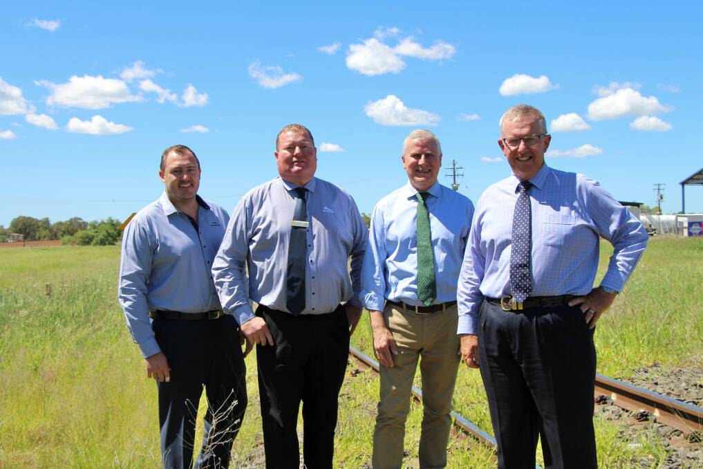 BIG UPGRADE: Parkes MP Mark Coulton alongside acting Prime Minister Michael McCormack, Narrabri Shire Council general manager Stewart Todd and deputy mayor Cameron Staines.