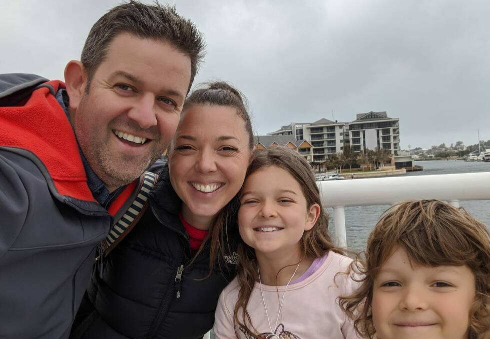 NEW VENTURE: North Dandalup family Gemma Dingle with husband Mark, daughter Mila, 9 and son, Seth, 6. Photo: Supplied.