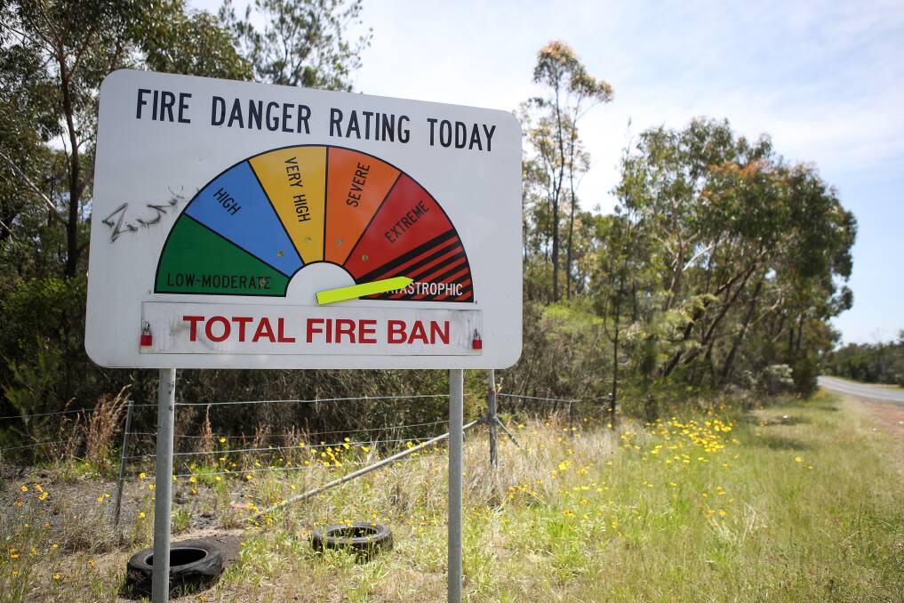 Danger: A change in weather patterns could see more days rated 'catastrophic' for fire danger. Picture: Adam McLean.