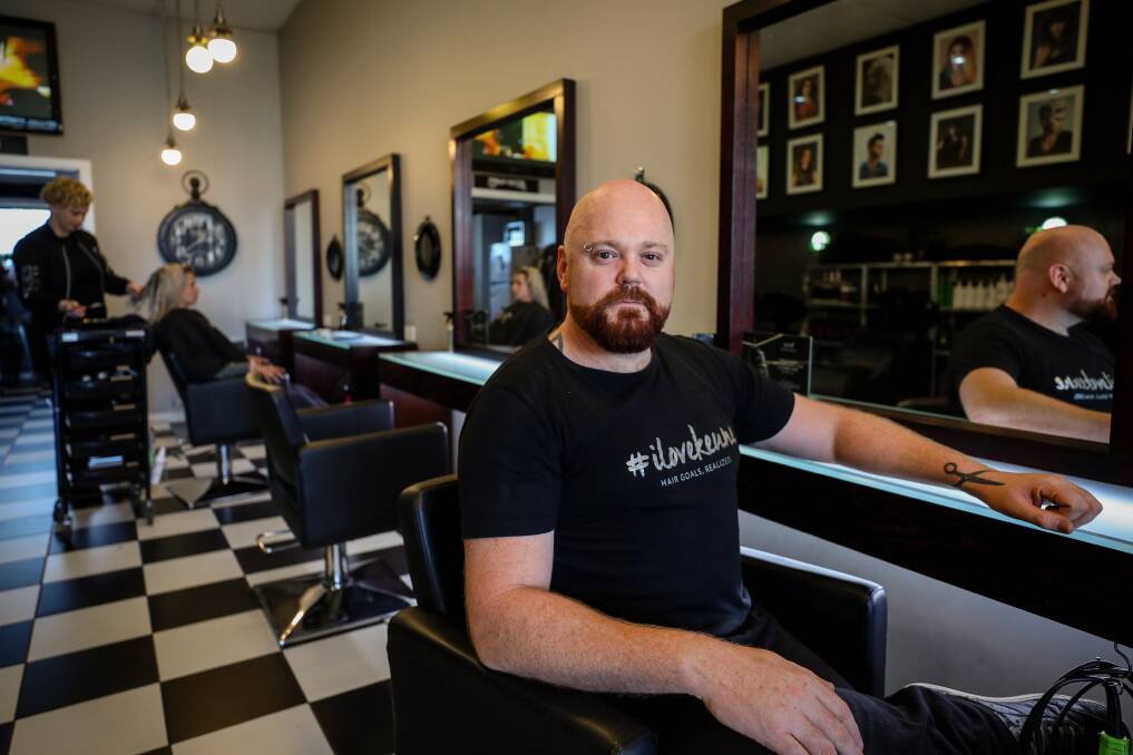 SYMPATHETIC EAR: Kevin Crane, owner of Broken Glass salon at Port Kembla says it's important for hairdressers to create a safe space for women. Picture: Adam McLean