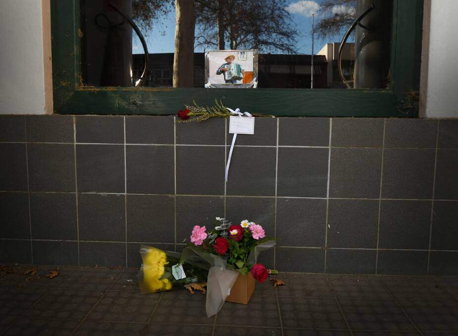 REMEMBERED: A memorial at the spot where Mr Richardson would busk. Photo: Gareth Gardner 