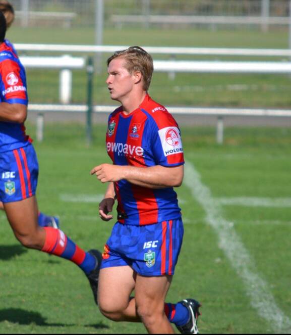 Playmaker: Gunnedah rugby league export Hayden Loughrey scored a try which helped the Newcastle Knights score a thrilling 22-20 win against Sydney Roosters in the Holden Cup on Good Friday.