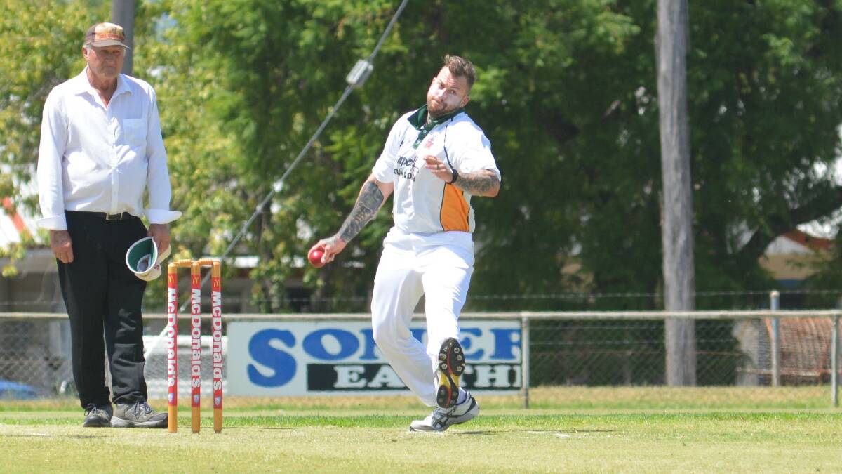 In stride: Cam Waugh prepares to send down another delivery against Court House on Saturday. Photo: Samantha Newsam.