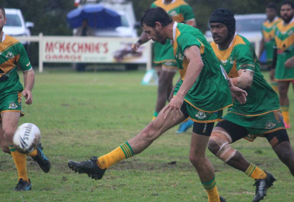 Wallace's kicking game was crucial in sodden conditions in Boggabri on Saturday afternoon. Picture by Zac Lowe.