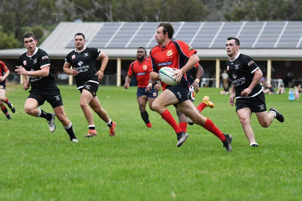 Catch me if you can: James Perrett was one of the Red Devils' best performers in their win over Moree on Saturday. Photo: Sarah Stewart