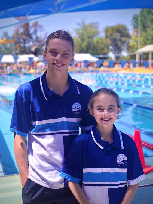 Double act: Andre and Tahnee Steele flew the flag for Swimming Gunnedah at the recent Dubbo carnival. 