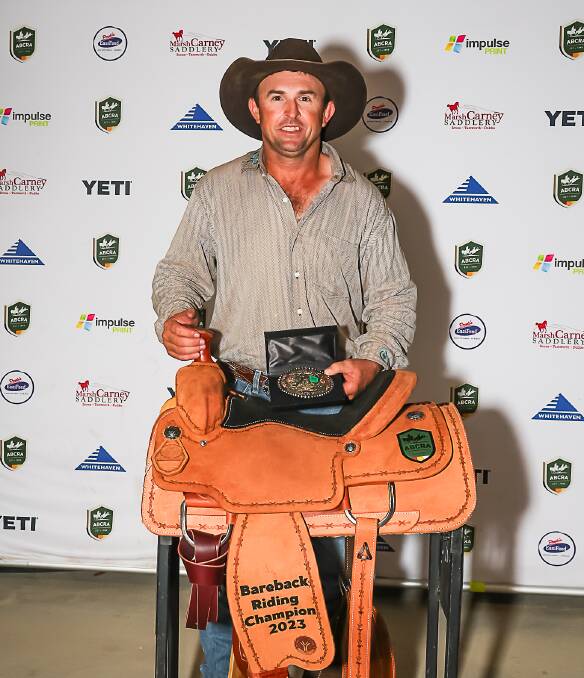 Dee Heinemann has now won the most-ever ABCRA bareback titles after securing his 10th at last month's National Finals. Picture by Stephen Mowbray.