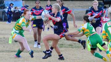 Defensive steel: Kootingal coach Abby Schmiedel, pictured here in action last season, was most impressed with her sides defence in their 28-nil win over Boggabri on Sunday.