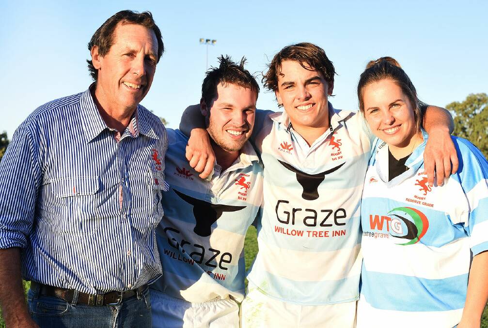 The ties that bind: Quirindi coach Col McKenzie, with sons Tom and Angus, and daughter Sophie after they all played against Moree. 