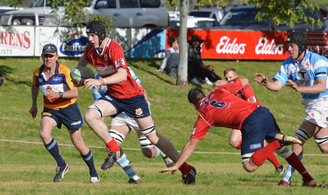 Open space: Gunnedah second rower Ben Morrison makes a break against Quirindi. The Red Devils kick-off their 2017 campaign on Saturday.