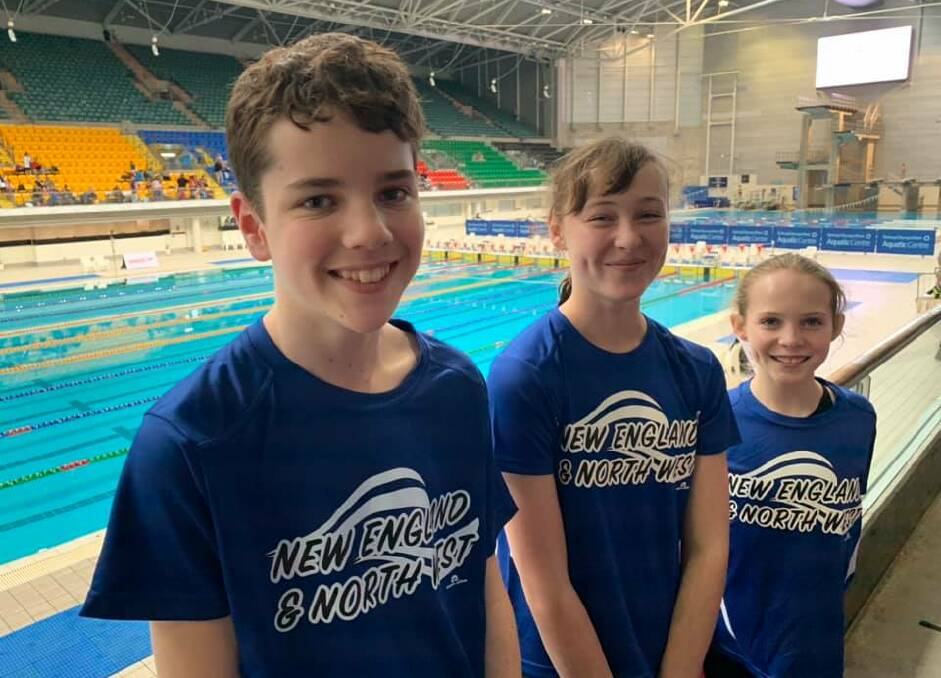 Top swims: Brodie Coombs, and Savannah and Georgia Lyons competed at the Junior Area Representative Squad meet in Sydney.