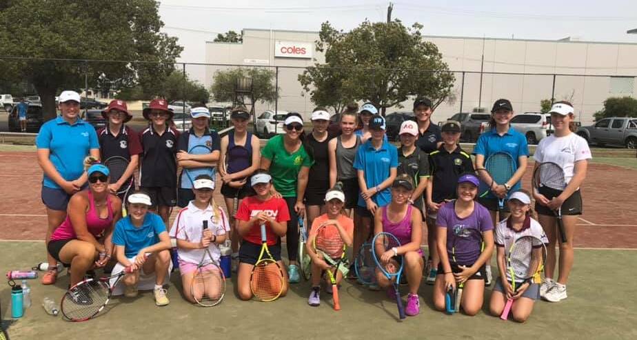Inspiring: Casey Dellacqua and Jas Hewitt with the junior girls at Friday's session.