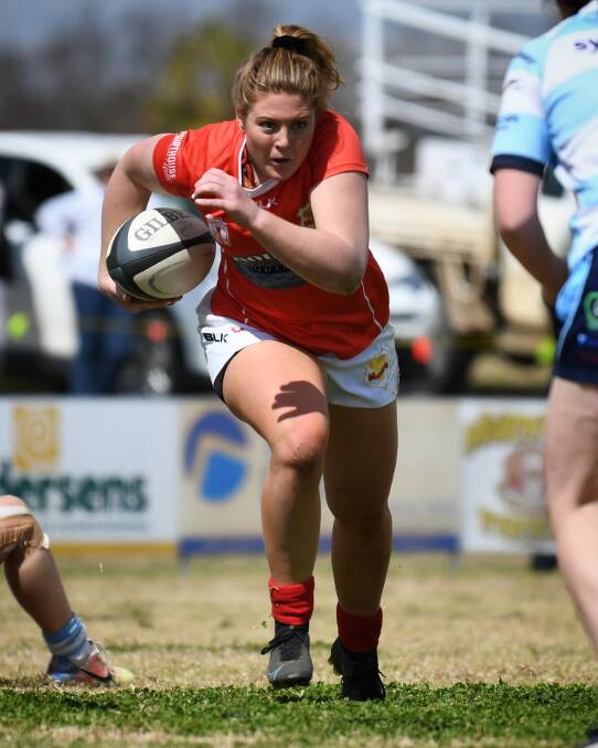 Kate O'Donnell got the Red Devils off to the perfect start in Saturday's minor semi-final, scoring in the second minute what would be the first of three tries to go with three conversions. Picture by Sarah Stewart 
