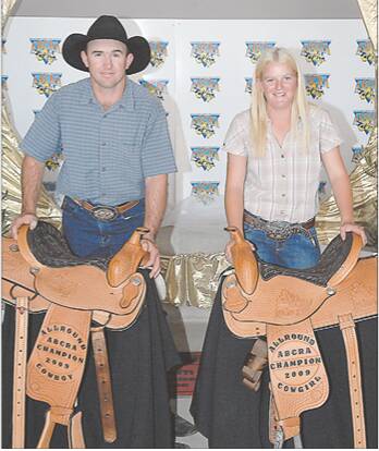 Heinemann with Kerri Badior after being named the 2009 Allround Cowboy. File picture by Robert Chappel. 