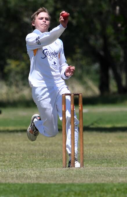 Steaming in: Tarlan Ward grabbed 3-19 for the Gold under-16s. Photo: Gareth Gardner