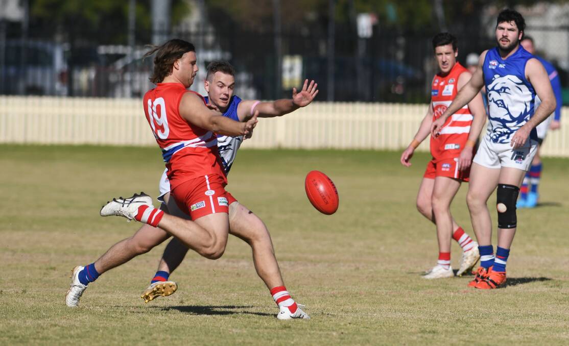 Lachlan Bennetts-Inkster was one of the Swans' 10 goalkickers and one of their best in Saturday's win over Gunnedah.