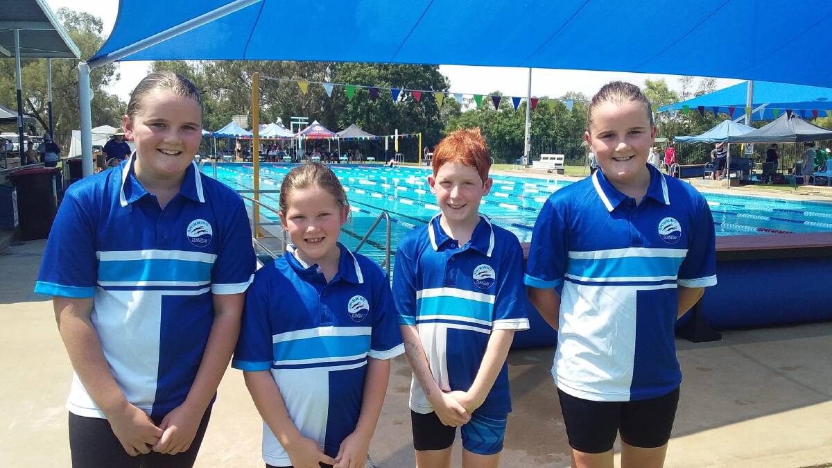 Awesome foursome: (L-R) Dana and Alexis Campbell, Angus Hobson and Eliza Campbell achieved some good results, and times, at the recent Coonamble carnival.