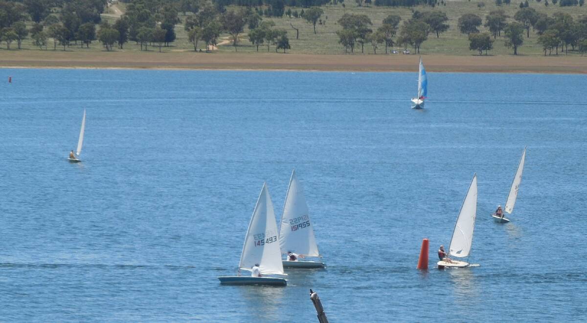 Racing was very close in the Laser dinghy class.