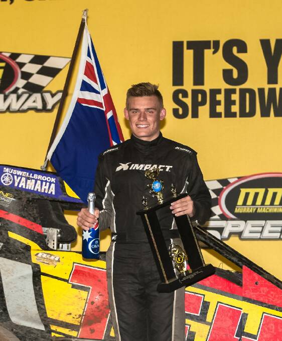 Contender: Australian Speedcar Champion Kaidon Brown has entered this Saturday night's Australian Speedcar Grand Prix at Gunnedah Speedway. Photo: Steve Pickering.