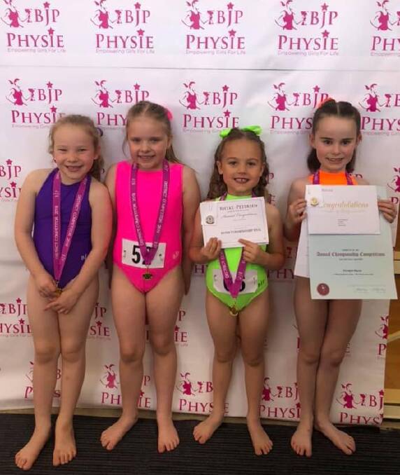 Top performance: The six years girls students (L-R) Piper Rose, Giselle Foran, Darcie Crane and Claire McIvor all danced beautifully at the zone championships on the weekend, McIvor dancing her way to the nationals.