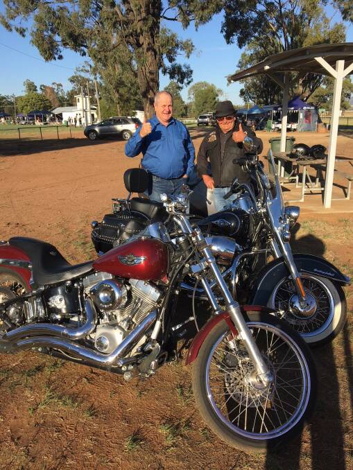 LPSC general manager Ron Van Katwyk and deputy mayor Doug Hawkins with their bikes at last years rally.