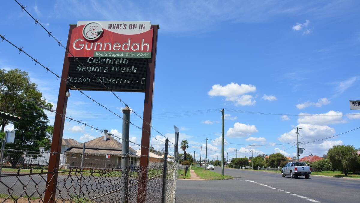 Gunnedah's only electronic event signage is located in Kitchener Park on the corner of Wentworth Street and Conadilly Street. Photo: Jessica Worboys